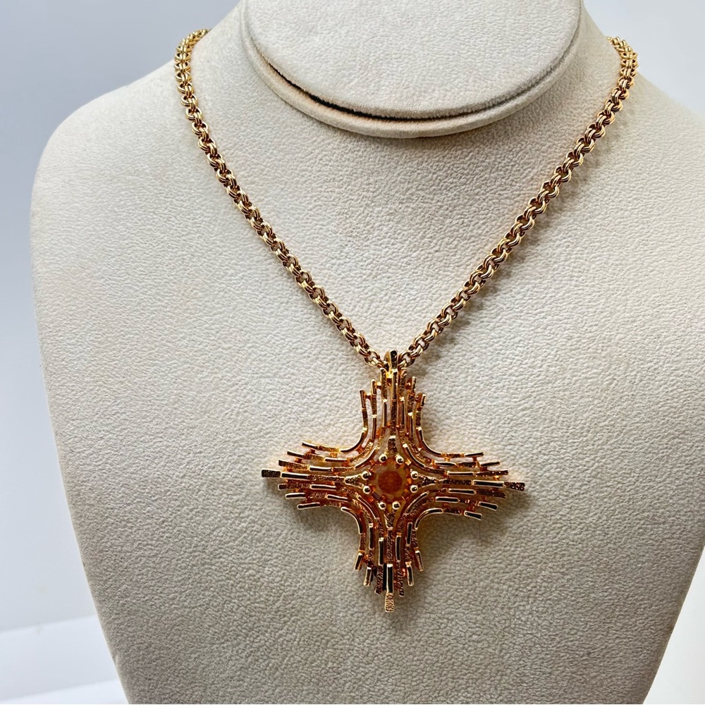Sarah Coventry Gold Cross Pendant Necklace